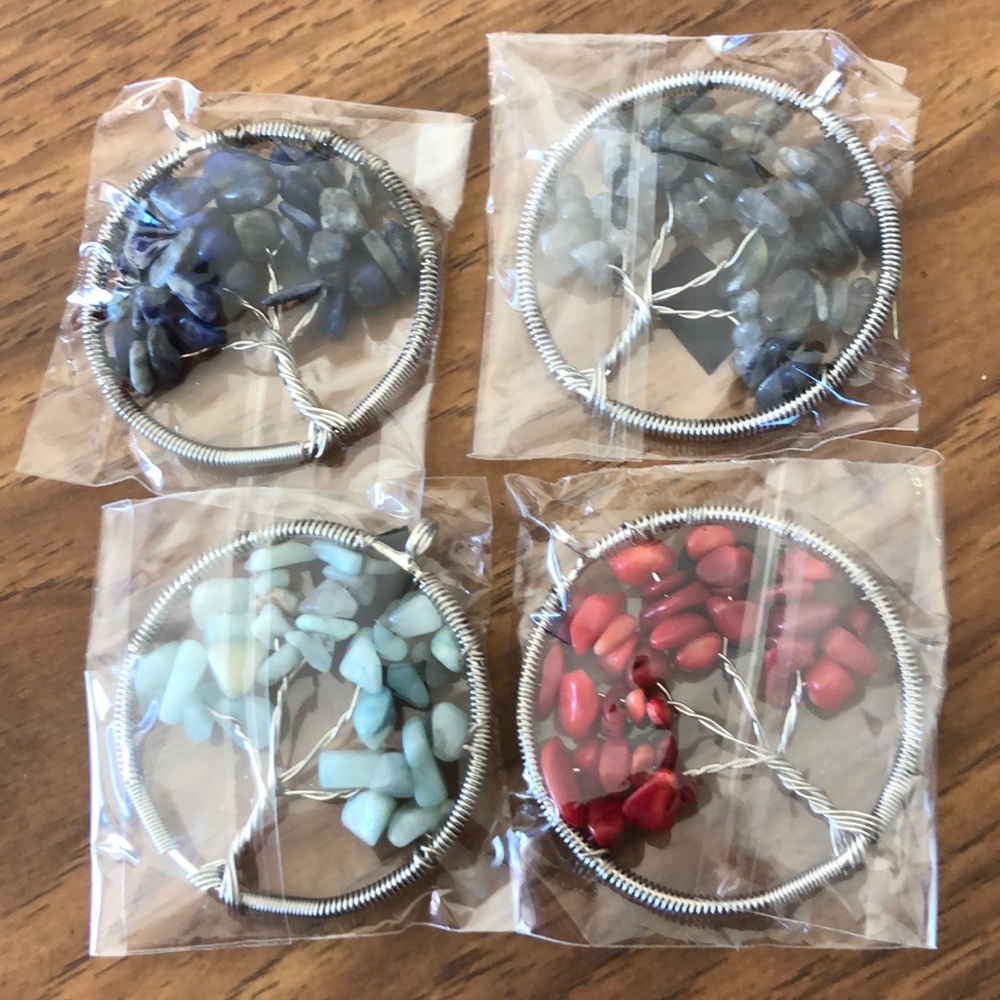 Set of 4 Nature Inspired Necklace Pendents